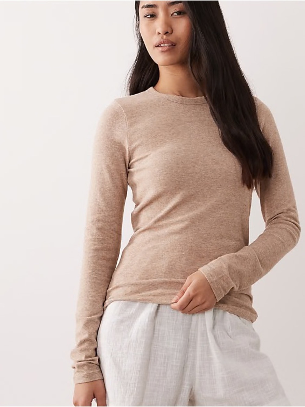 Abercrombie & Fitch Tan Crewneck Long Sleeve Sweater